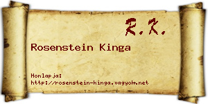 Rosenstein Kinga névjegykártya